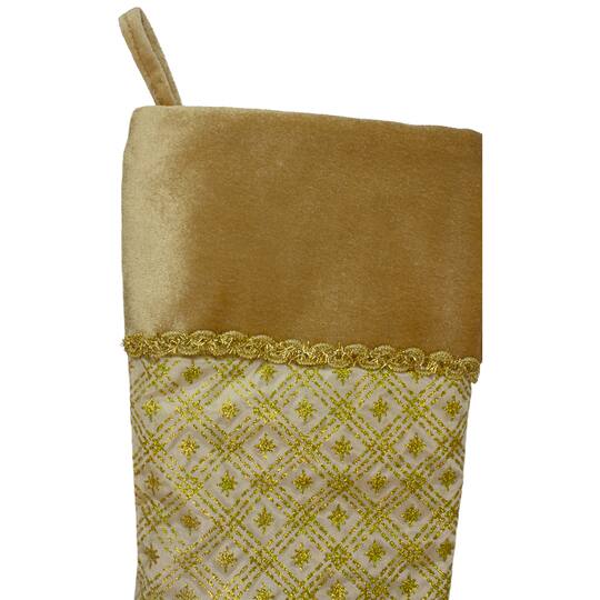 20.5" Gold Glitter Star Christmas Stocking